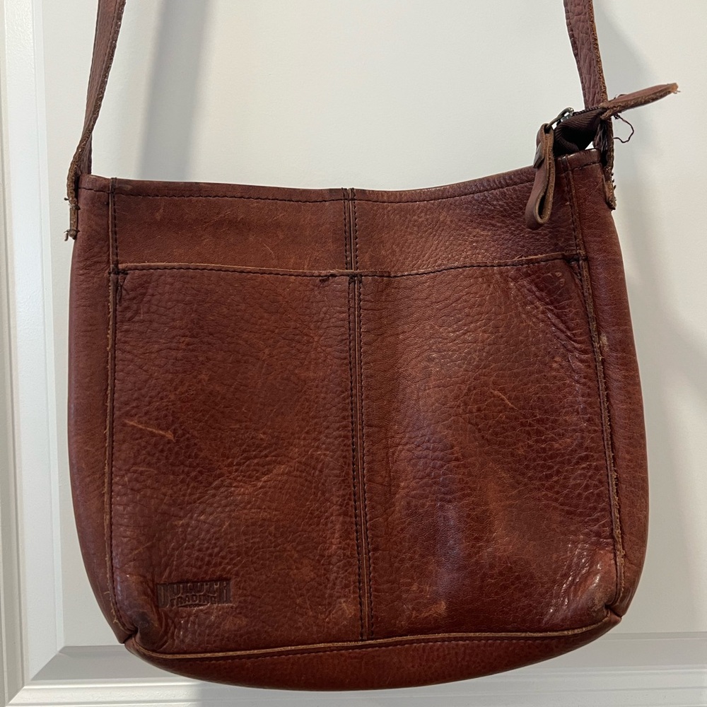 Duluth Trading Brown Leather Shoulder Bag
